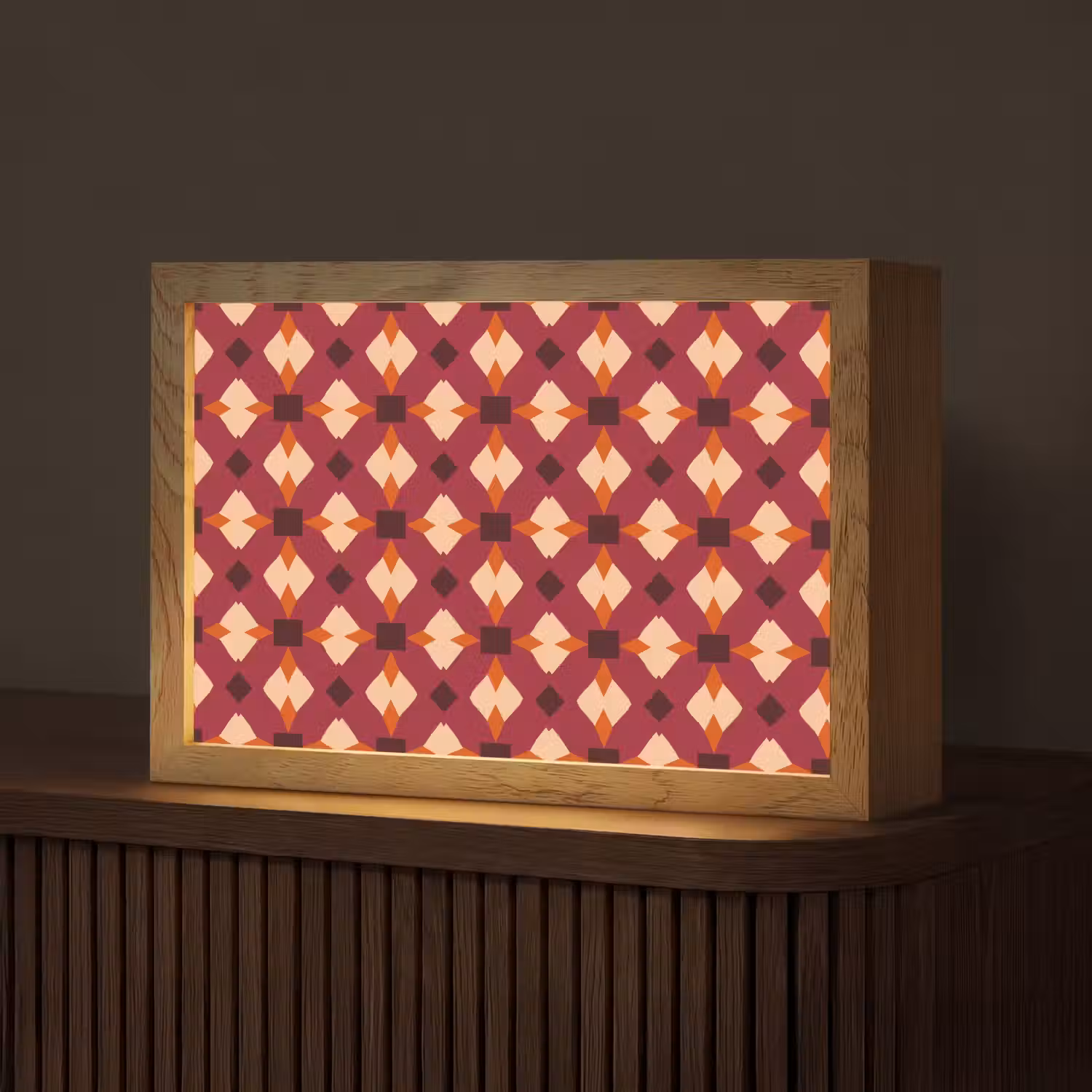 Retro - Patroon - Kleurrijk Light Box met kabel (Tafellamp) klein 924 -z3d_website