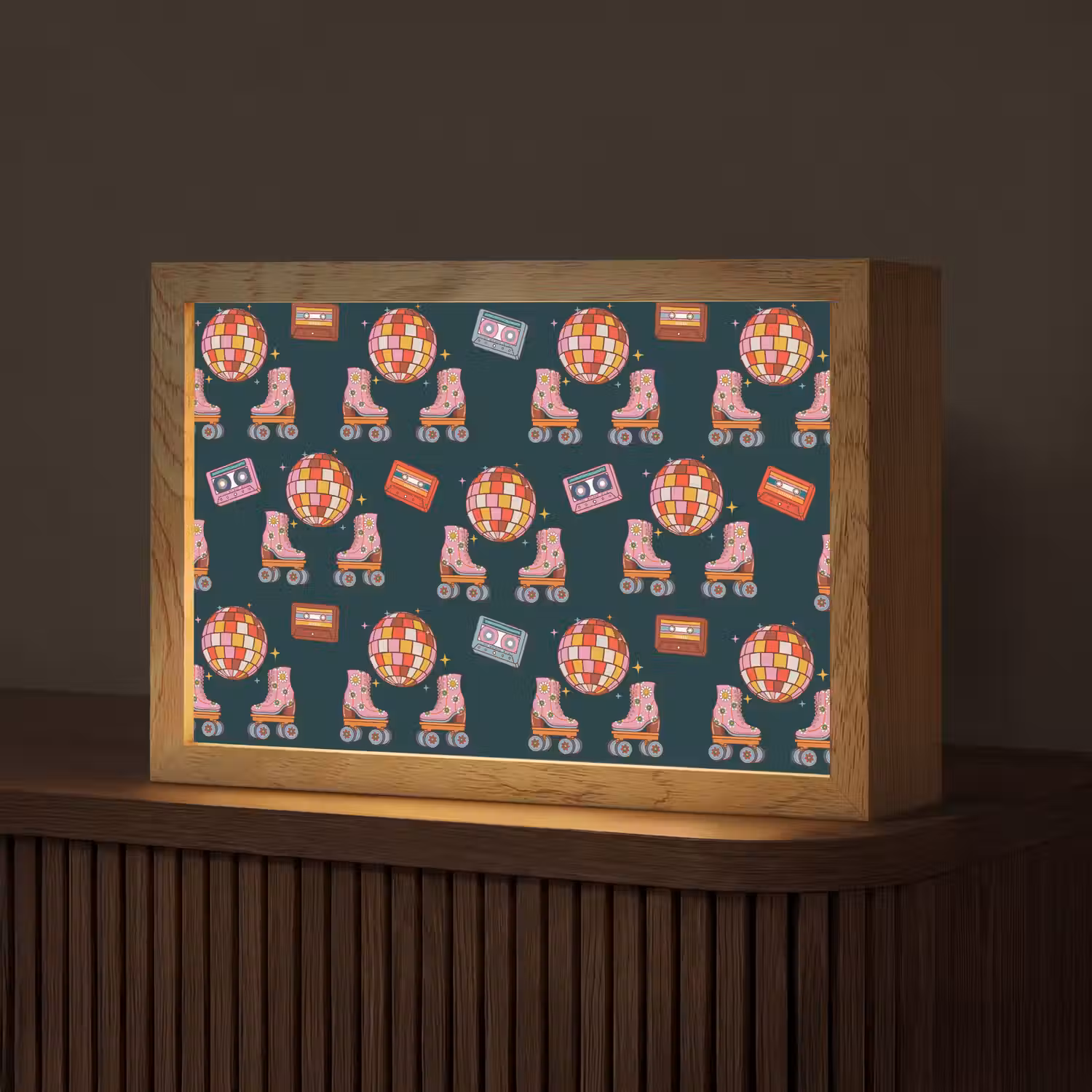 Rolschaatsen - Patroon - Disco Light Box met kabel (Tafellamp) klein 924 -z3d_website