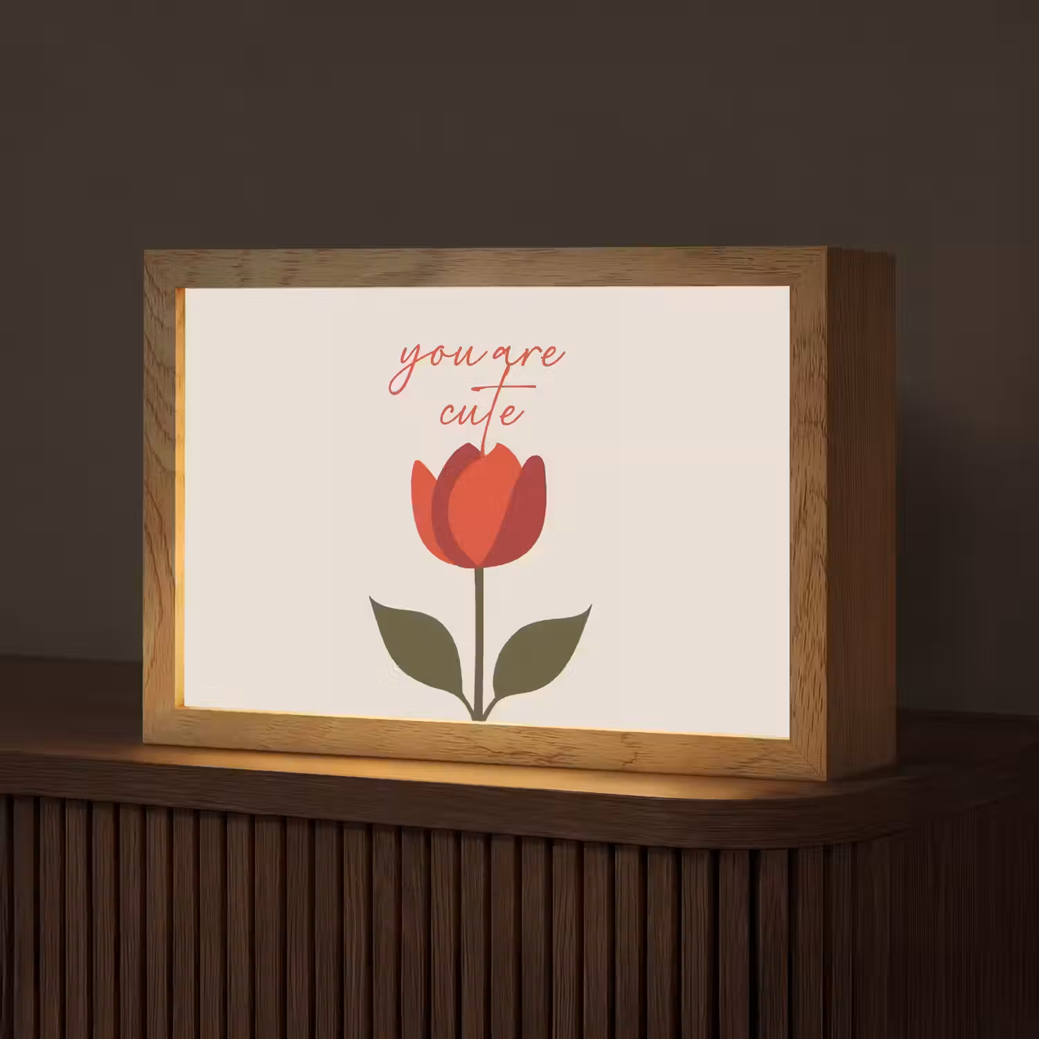 Roos - Rood - Bloem - Valentijn Light Box met kabel (Tafellamp) klein -z3d_website