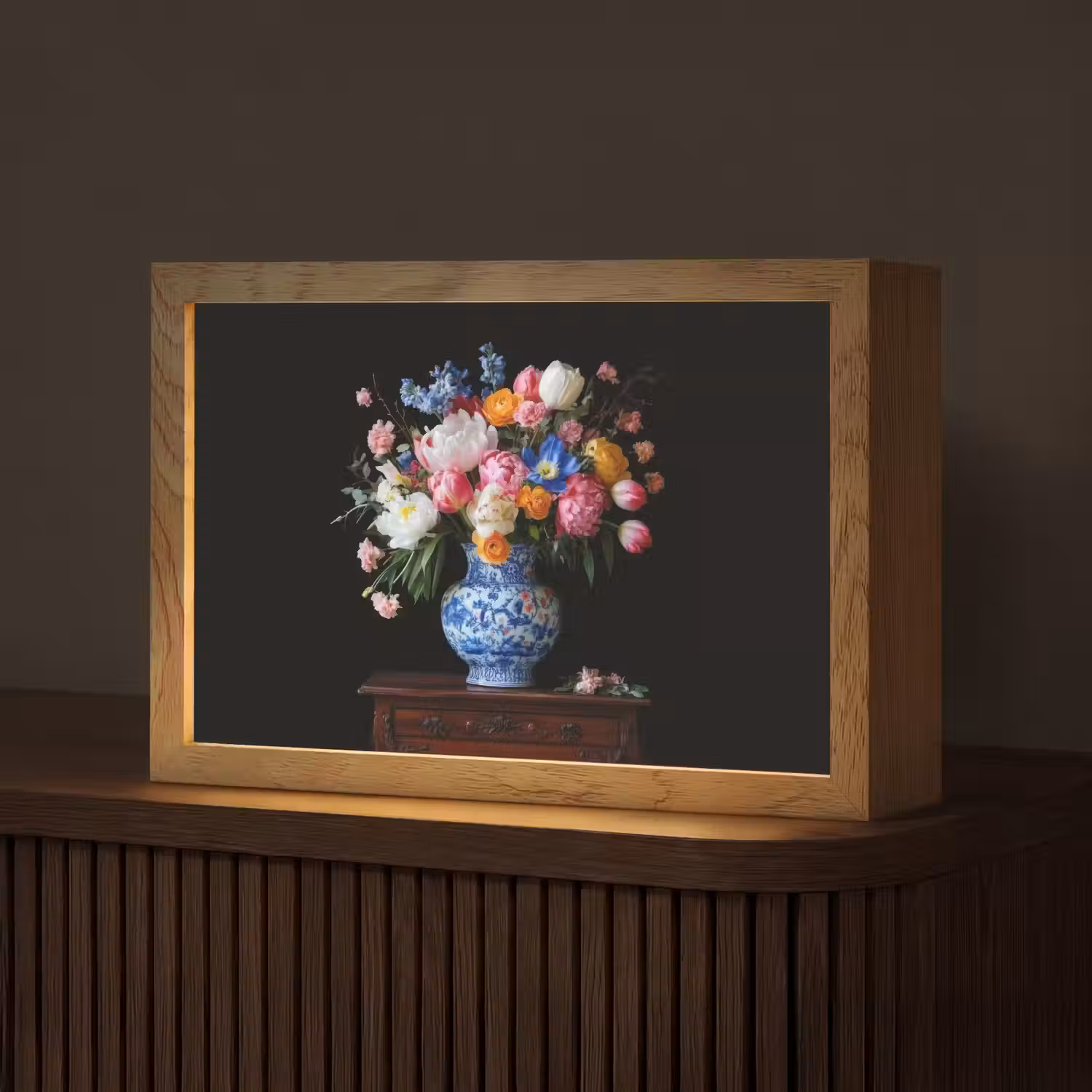 Rozen - Bloemen - Vaas - Boeket Light Box met kabel (Tafellamp) klein -z3d_website