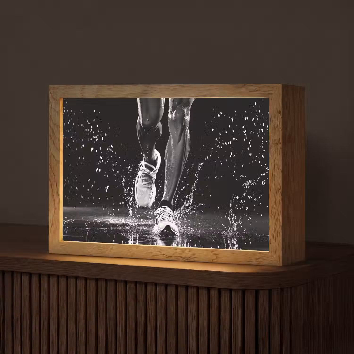 Hardloopschoenen - Rennen - Druppels - Zwart Light Box met kabel (Tafellamp) klein -z3d_website