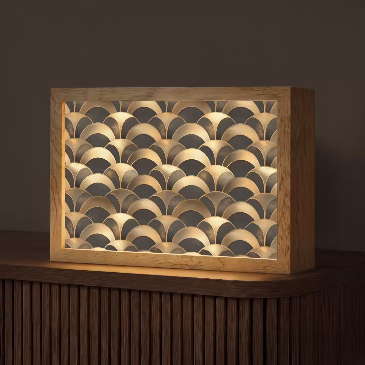 Schubben - Structuur - Goud Light Box met kabel (Tafellamp) klein 924 -z3d_website