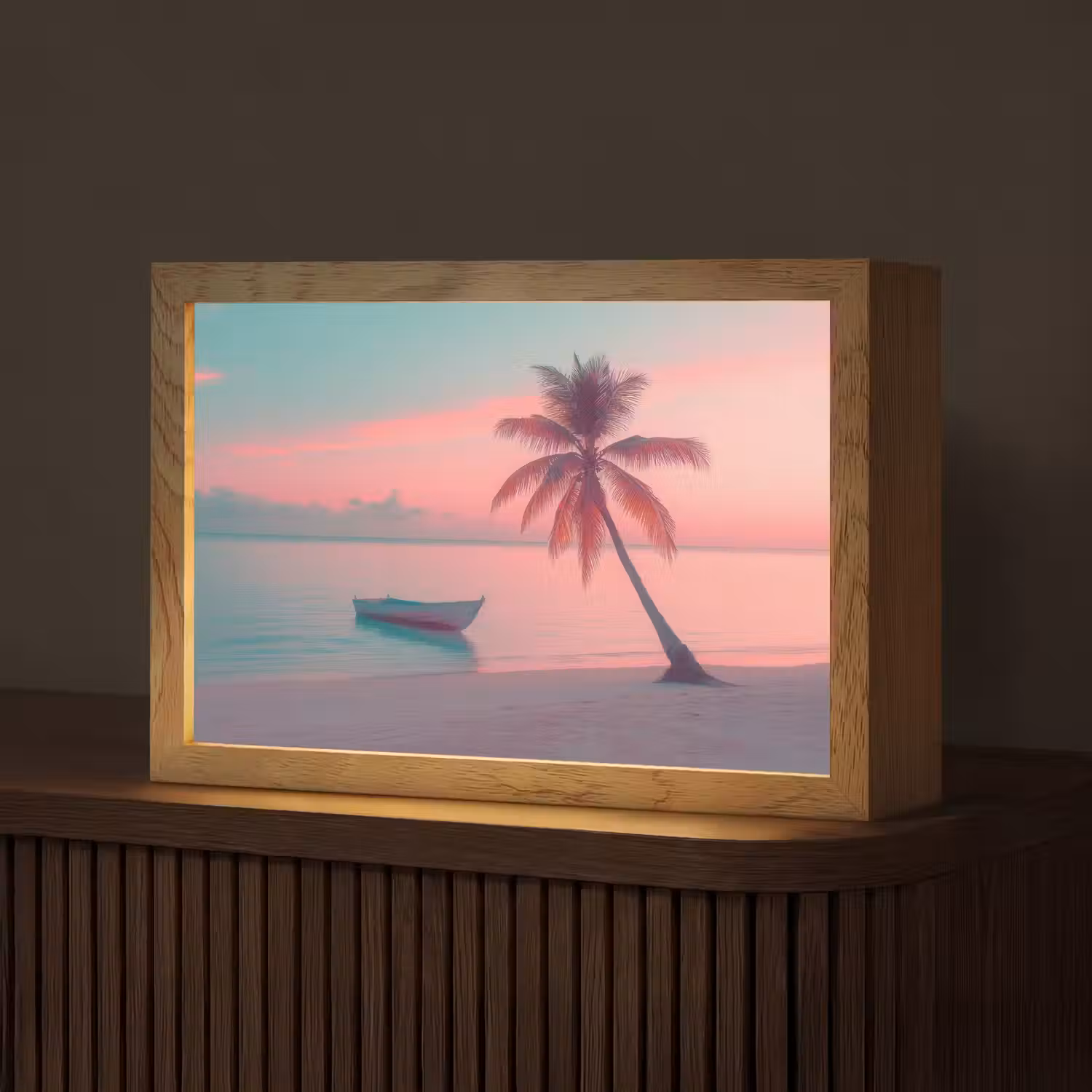 Zee - Boot - Zonsondergang Light Box met kabel (Tafellamp) klein -z3d_website