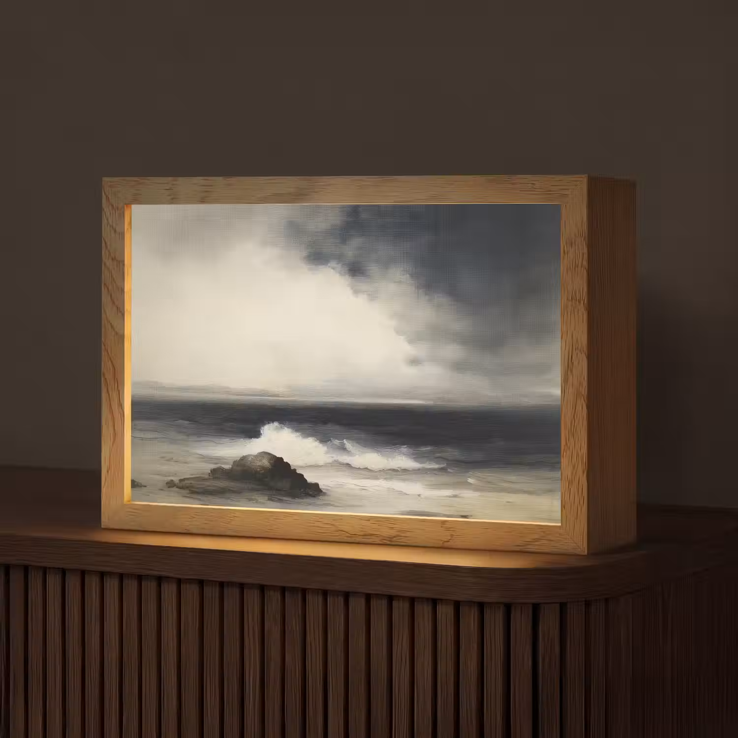 Zee - Rotsen - Storm Light Box met kabel (Tafellamp) klein -z3d_website
