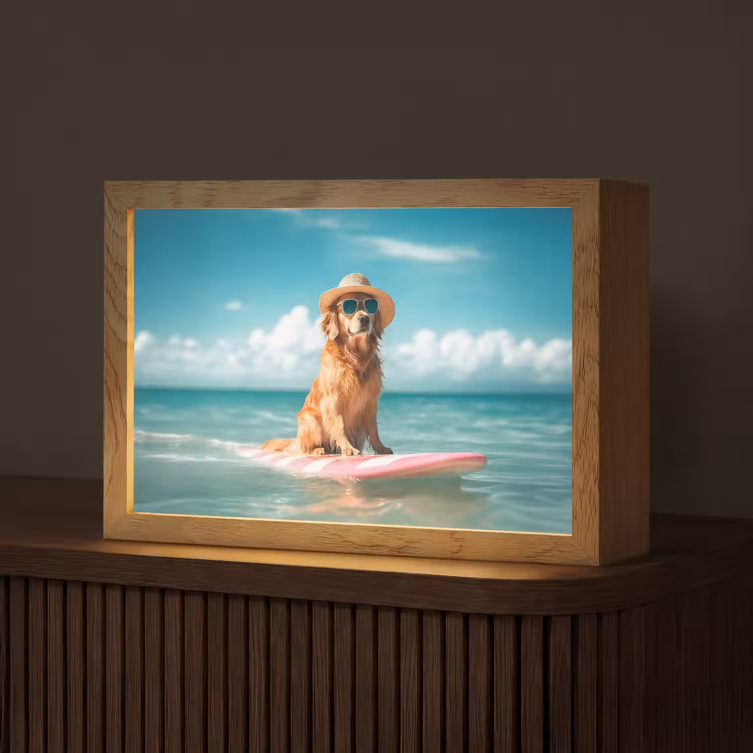 Zeewater - Hond - Golden retriever - Zonnebril Light Box met kabel (Tafellamp) klein -z3d_website