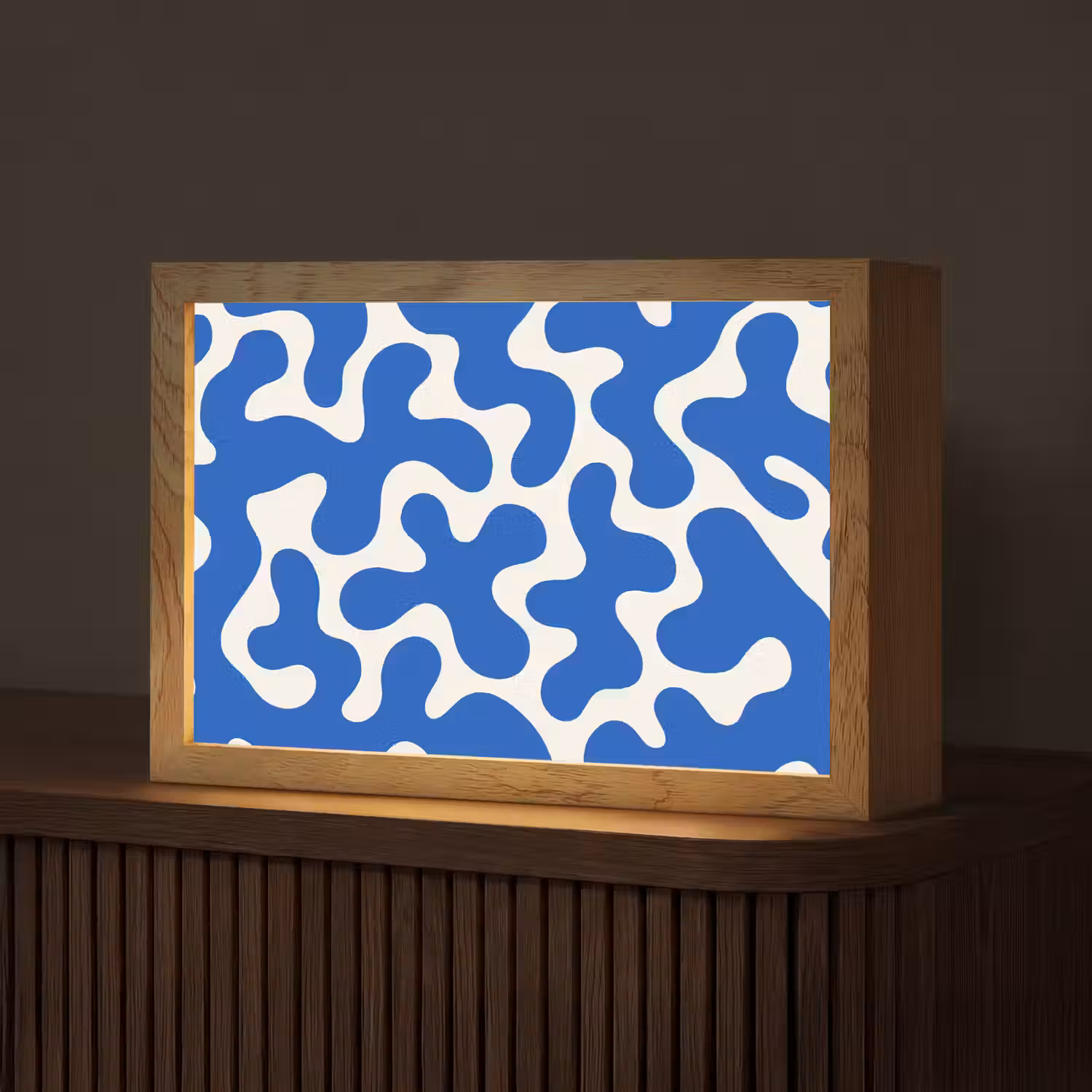 Vormen - Abstract - Blauw - Golven Light Box met kabel (Tafellamp) klein -z3d_website