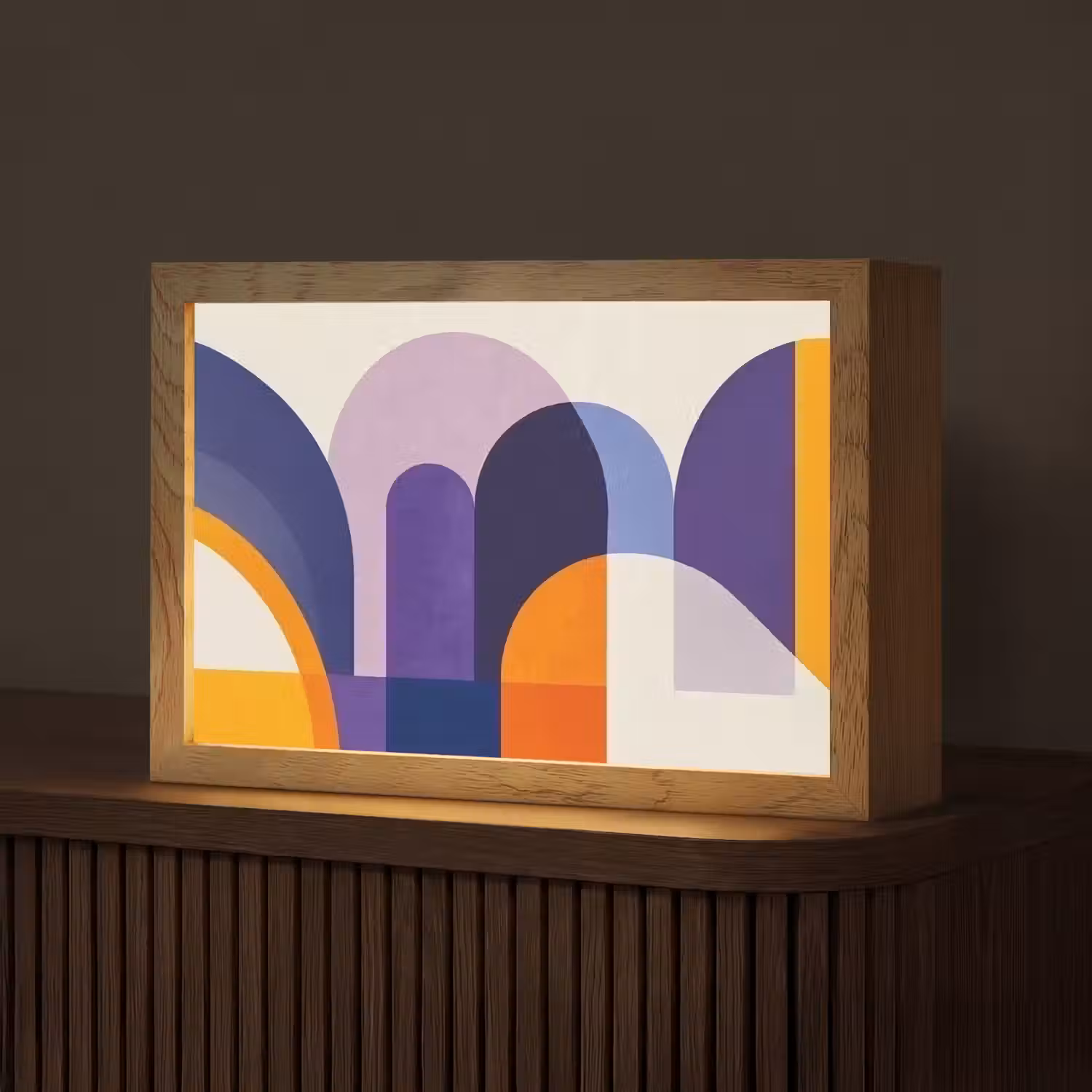 Vormen - Abstract - Grafisch - Oranje Light Box met kabel (Tafellamp) klein -z3d_website