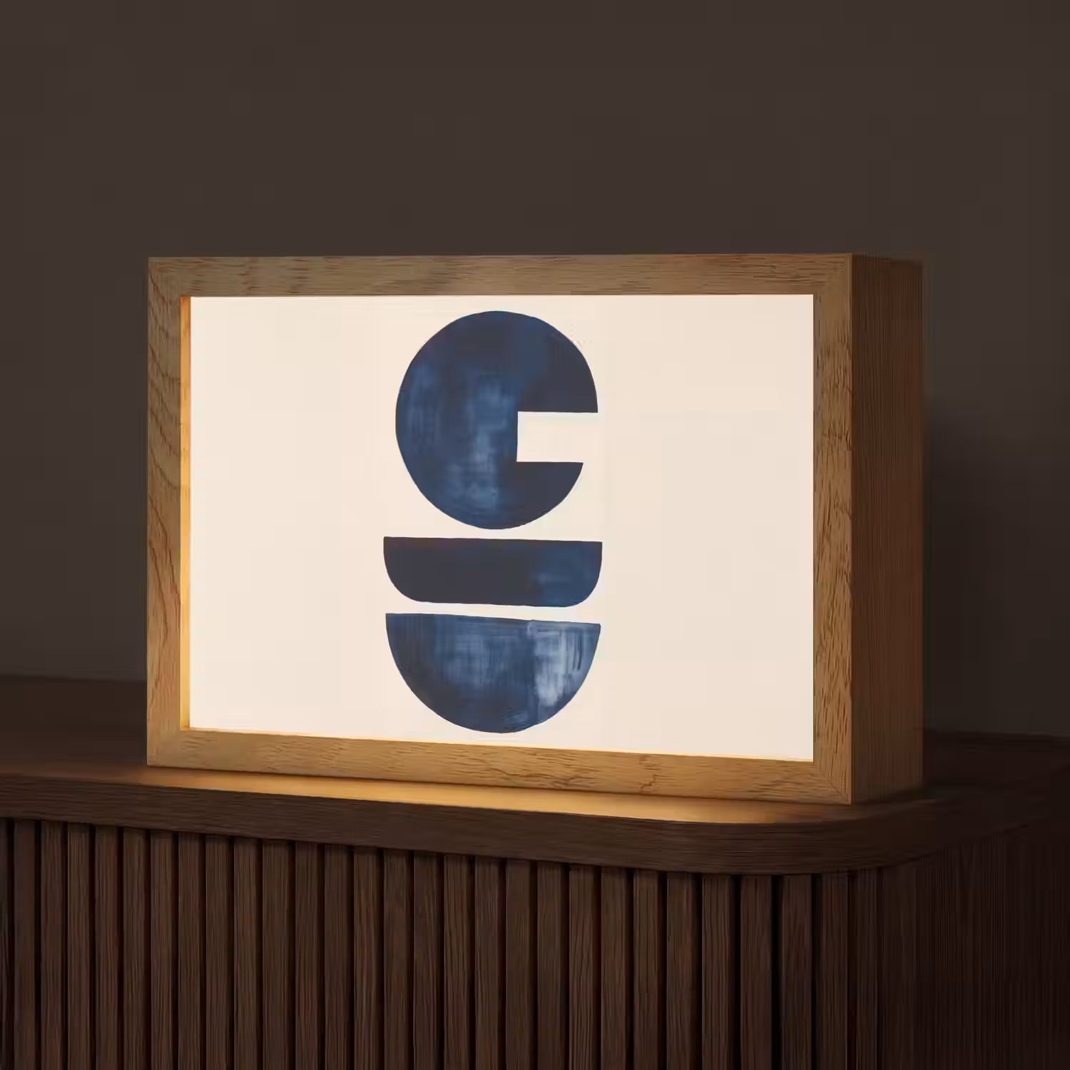 Vormen - Blauw - Abstract Light Box met kabel (Tafellamp) klein -z3d_website
