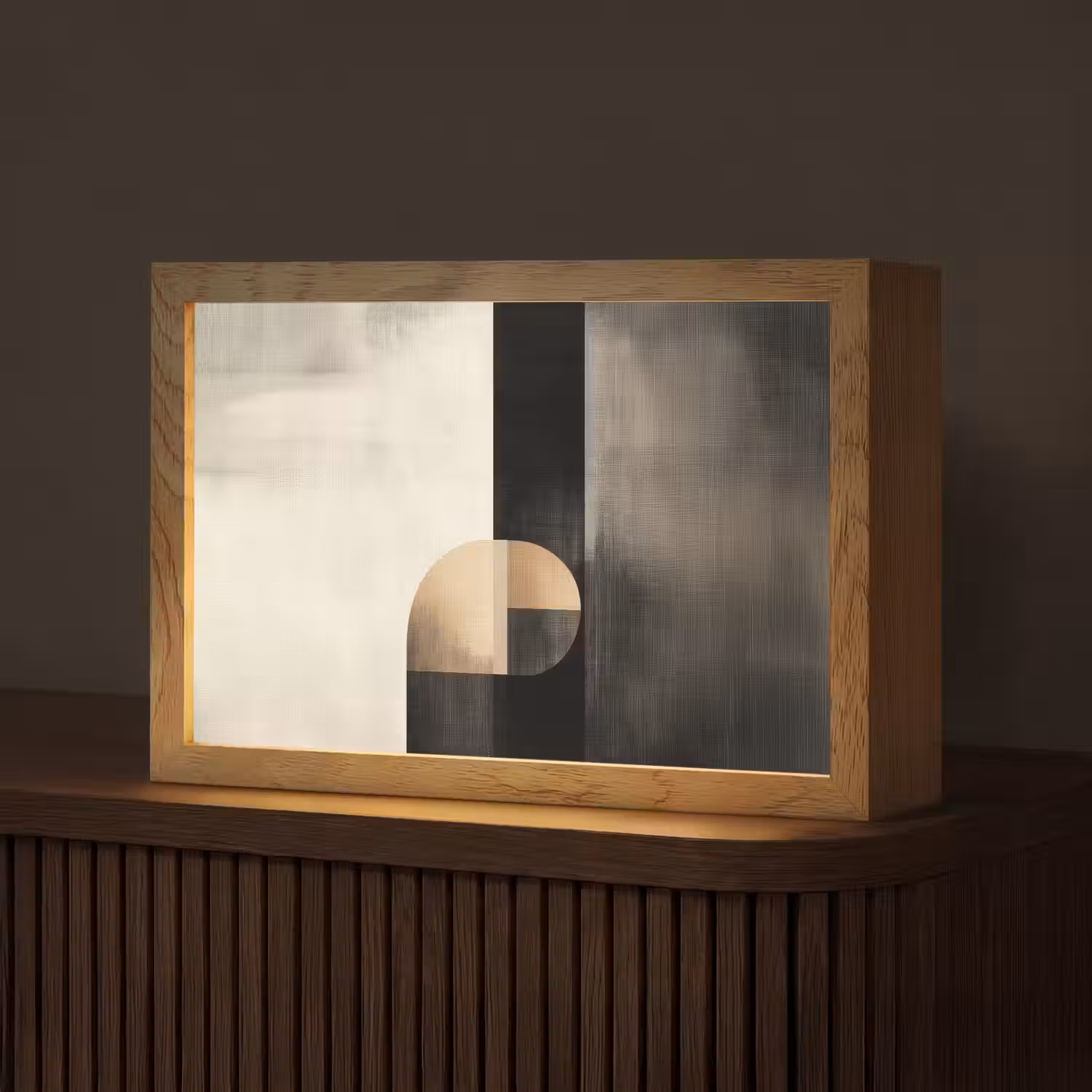 Vormen - Modern - Zwart Light Box met kabel (Tafellamp) klein -z3d_website