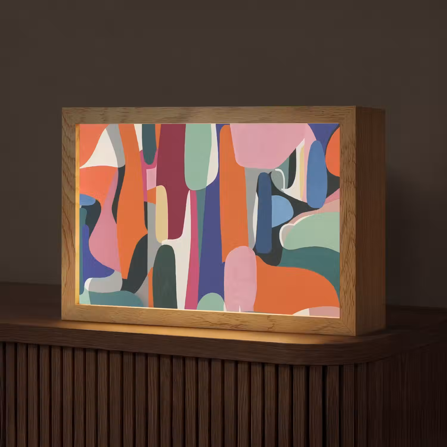 Vormen - Ritmisch - Kleuren - Abstract Light Box met kabel (Tafellamp) klein -z3d_website