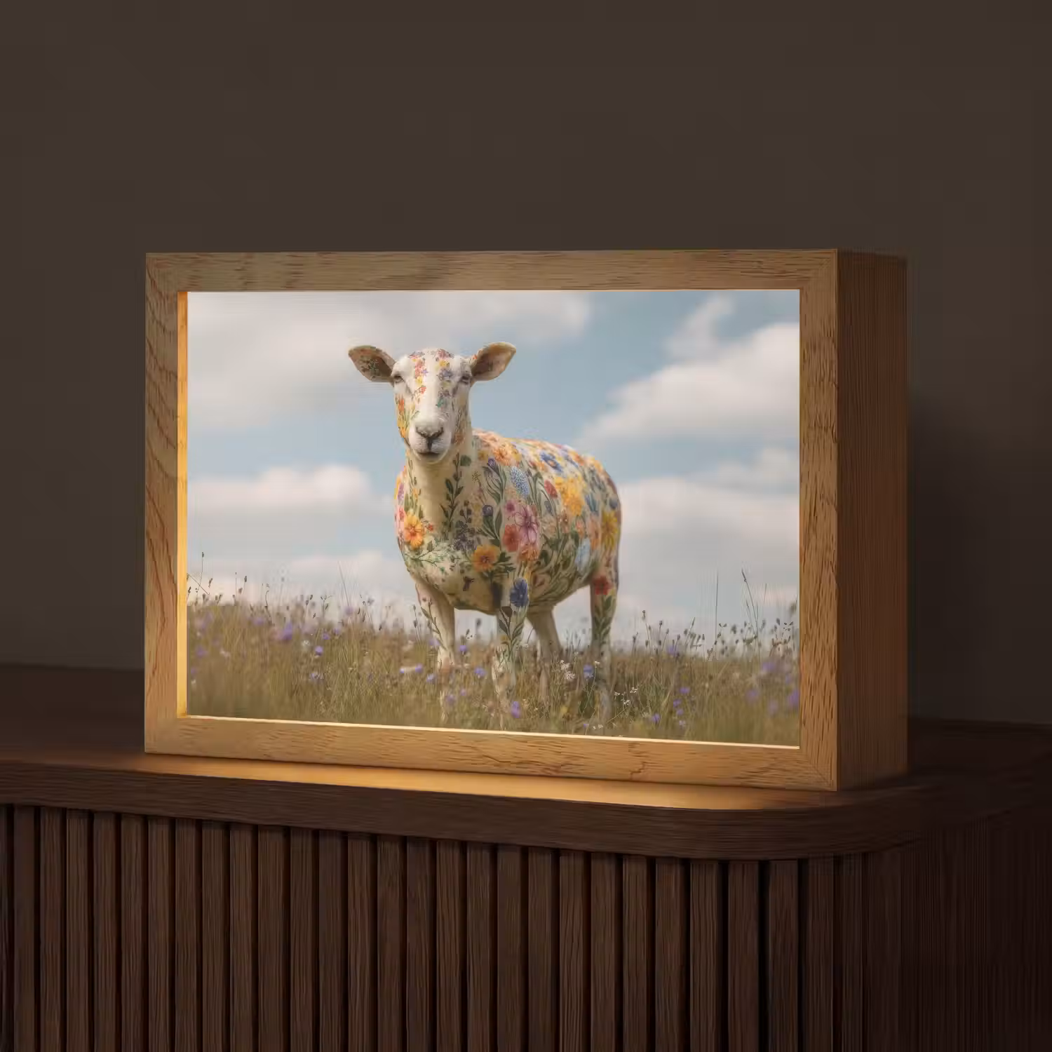 Schaap - Bloemen - Weide Light Box met kabel (Tafellamp) klein -z3d_website