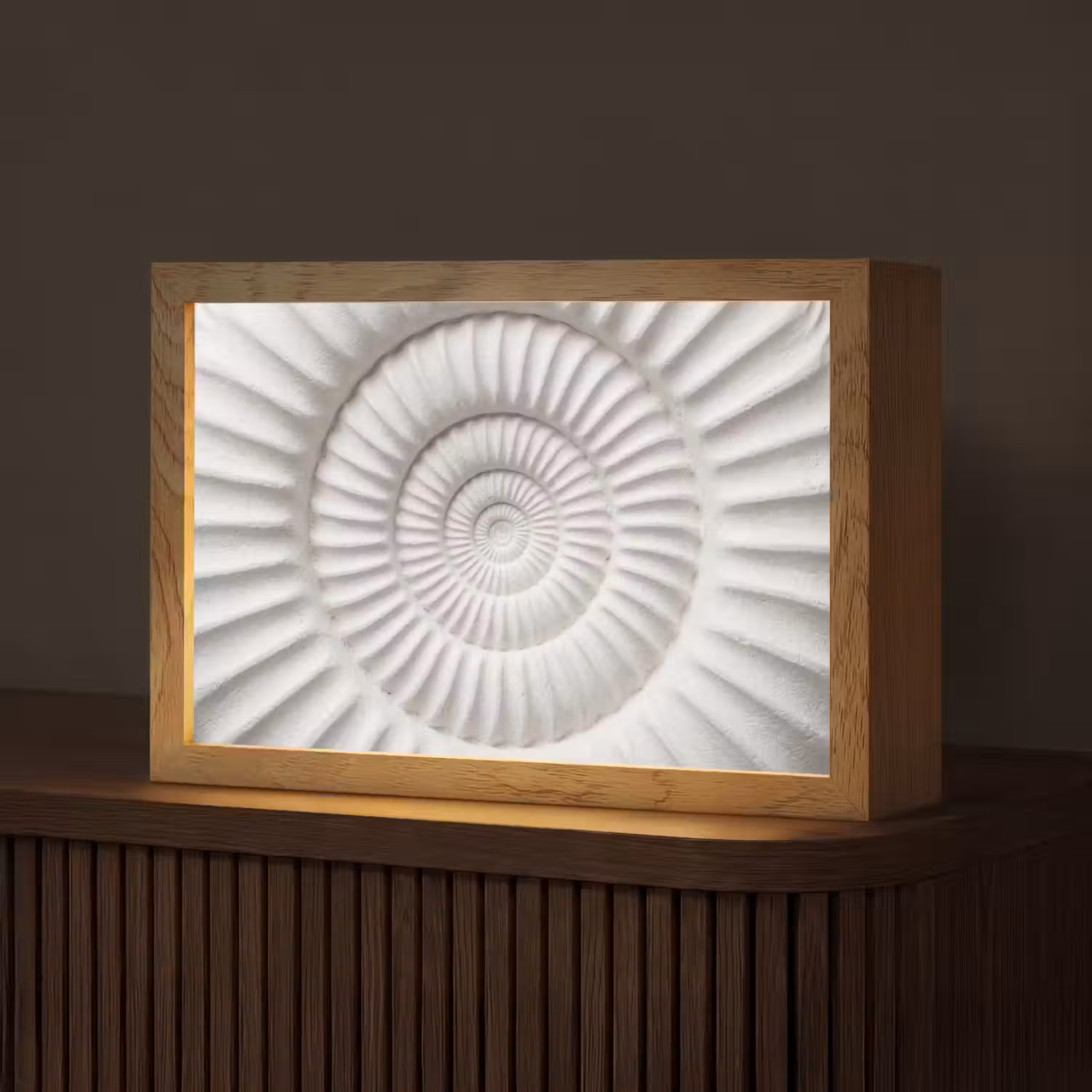 Schelp - Spiraal - Wit Light Box met kabel (Tafellamp) klein -z3d_website