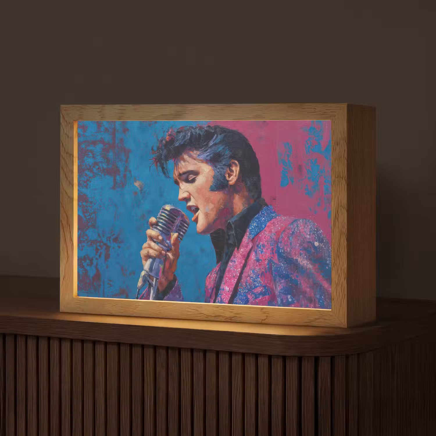 Zingende man - Glitterjas - Microfoon Light Box met kabel (Tafellamp) klein -z3d_website