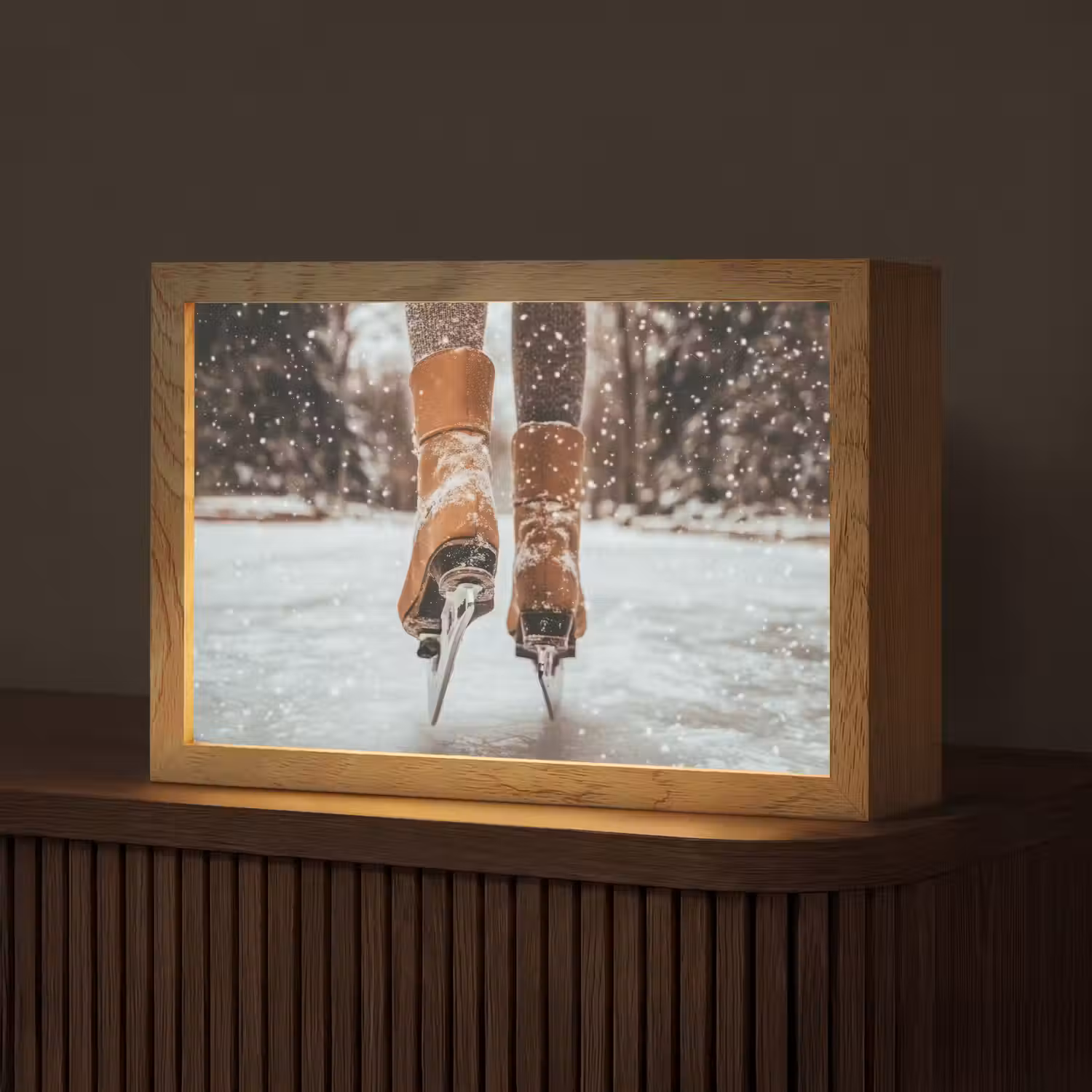 Schaatsen - IJs - Winter - Sneeuw Light Box met kabel (Tafellamp) klein -z3d_website