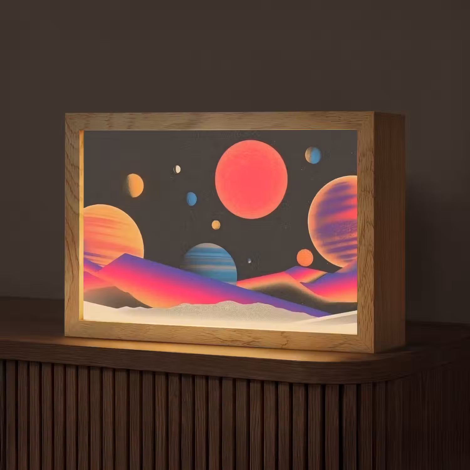 Hemel - Planeten - Felgekleurd Light Box met kabel (Tafellamp) klein -z3d_website