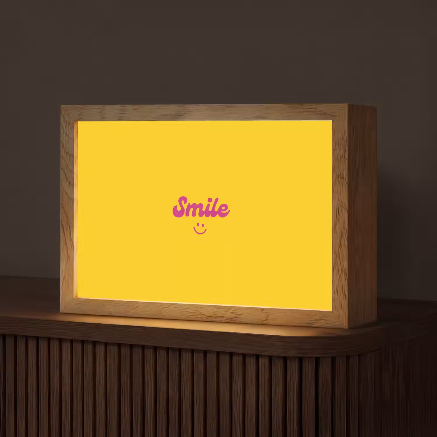 Smile - Geel - Roze Light Box met kabel (Tafellamp) klein -z3d_website