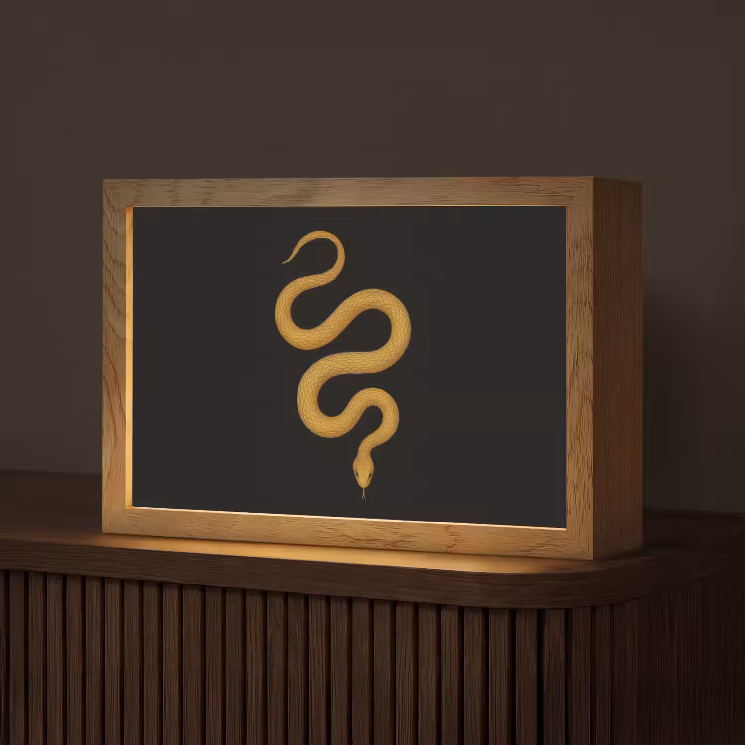Slang - Minimalistisch - Goud Light Box met kabel (Tafellamp) klein -z3d_website