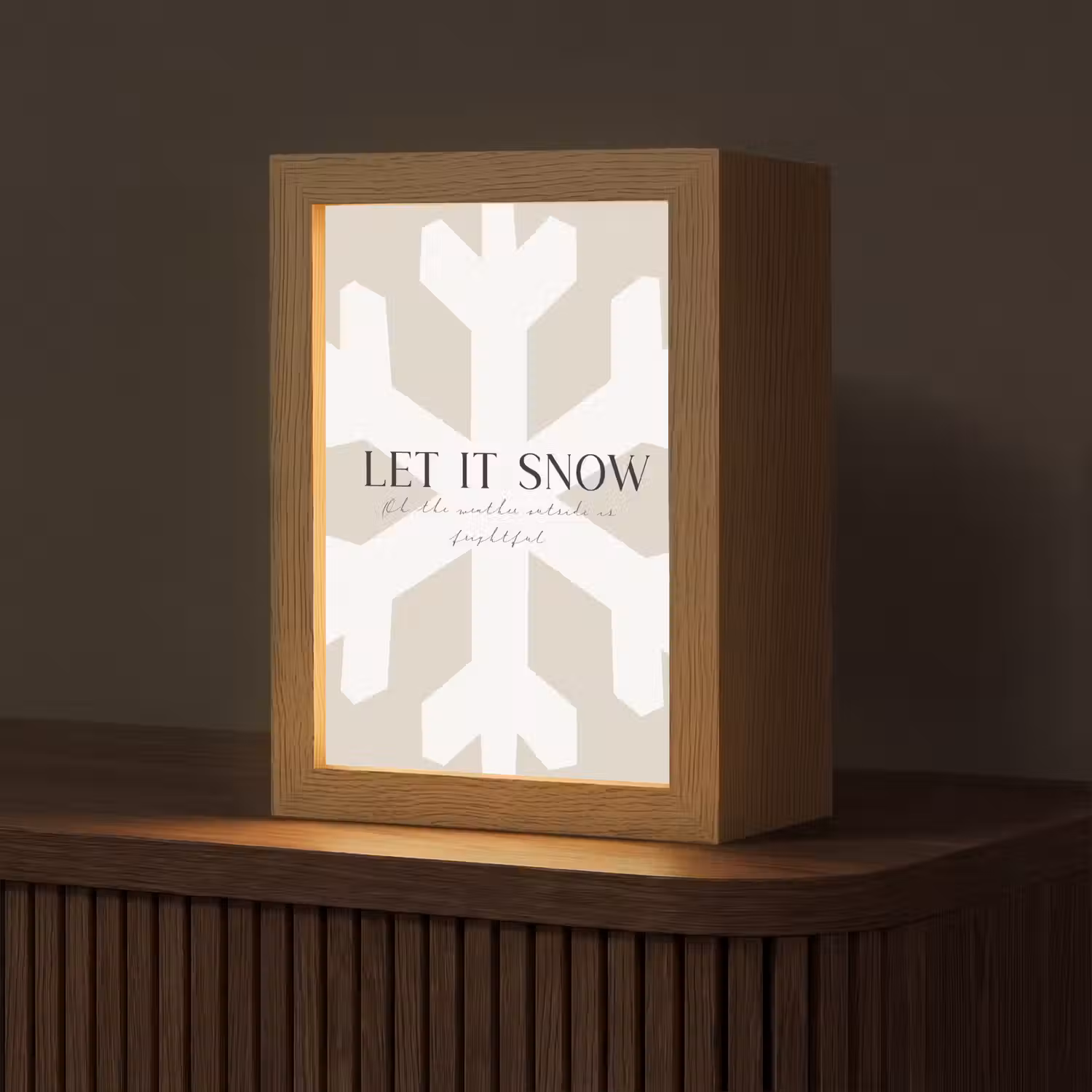 Sneeuw - Japandi - Winter - Decoratie Light Box met kabel (Tafellamp) klein -z3d_website
