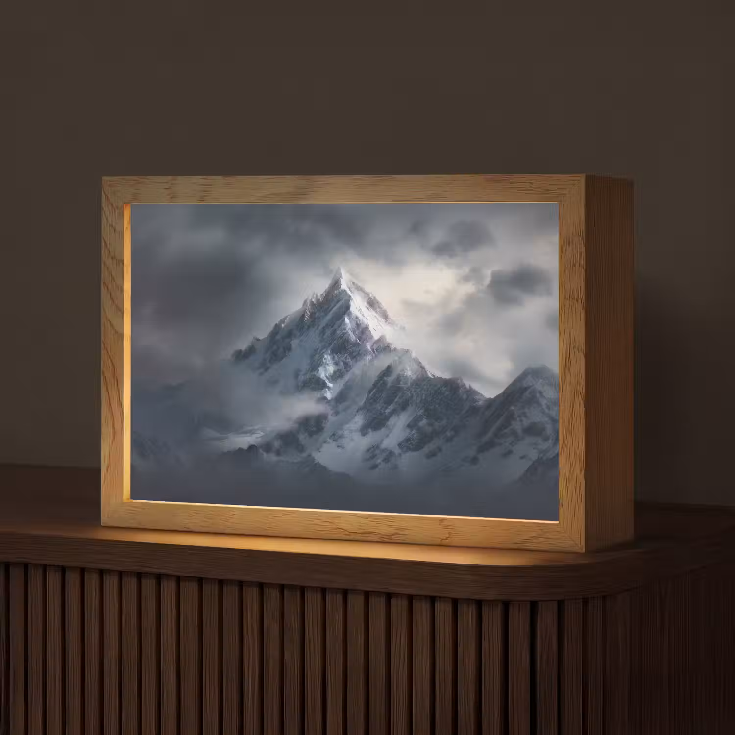 Sneeuw - Berg - Wolken Light Box met kabel (Tafellamp) klein -z3d_website