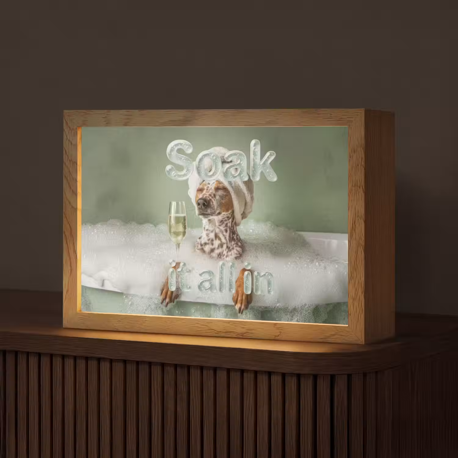 Soak it all in - Hond - Bad Light Box met kabel (Tafellamp) klein -z3d_website