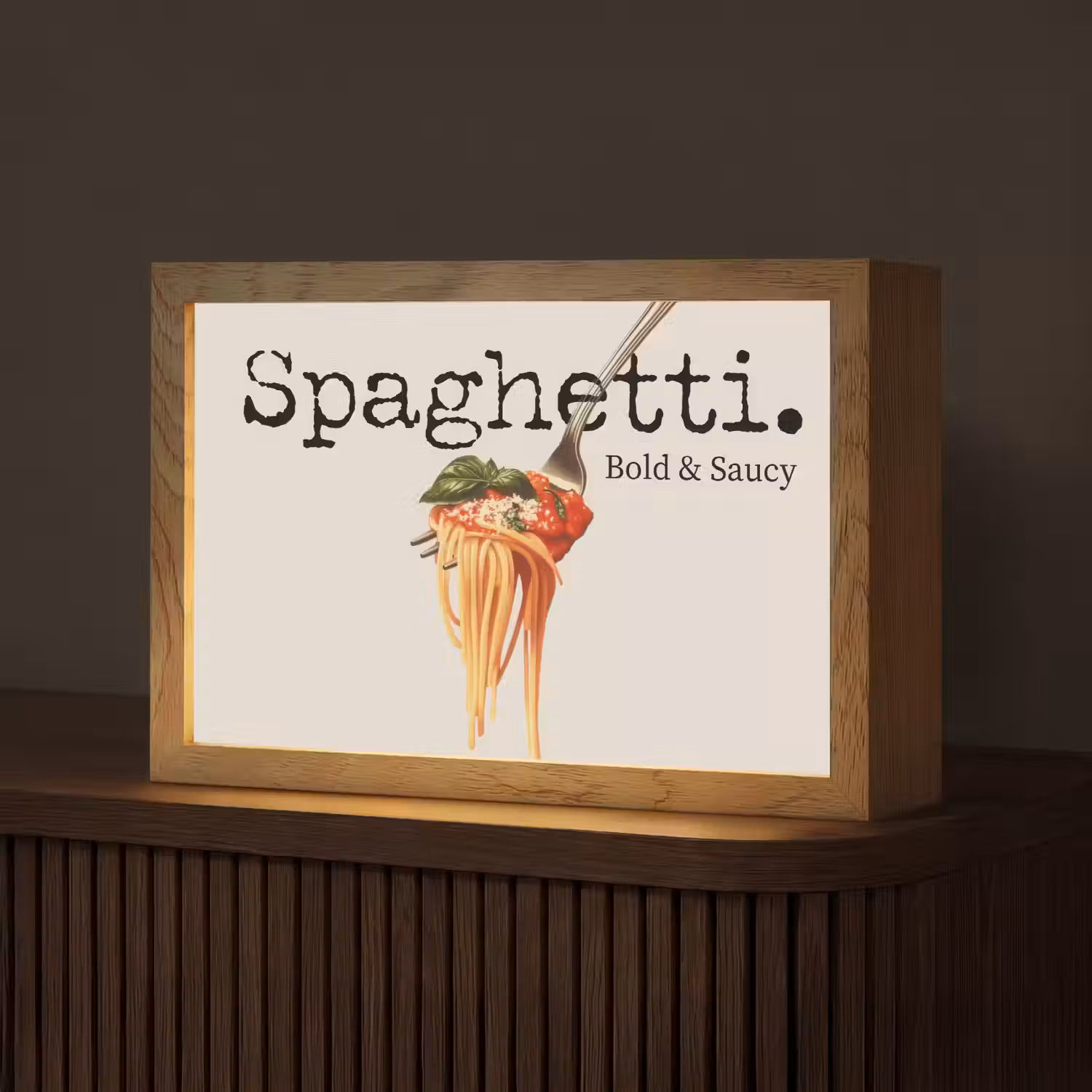 Spaghetti - tomatensaus - Parmezaanse kaas Light Box met kabel (Tafellamp) klein -z3d_website