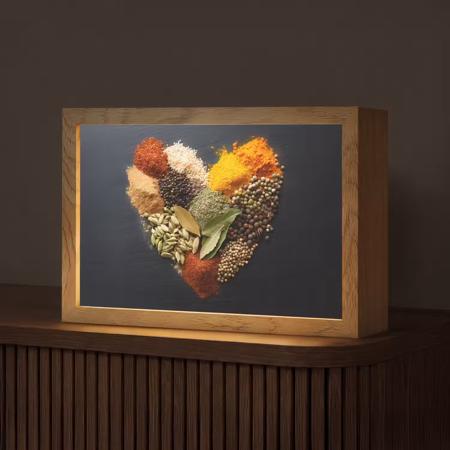 Specerijen - Mix - Hartvorm - Zwart Light Box met kabel (Tafellamp) klein -z3d_website