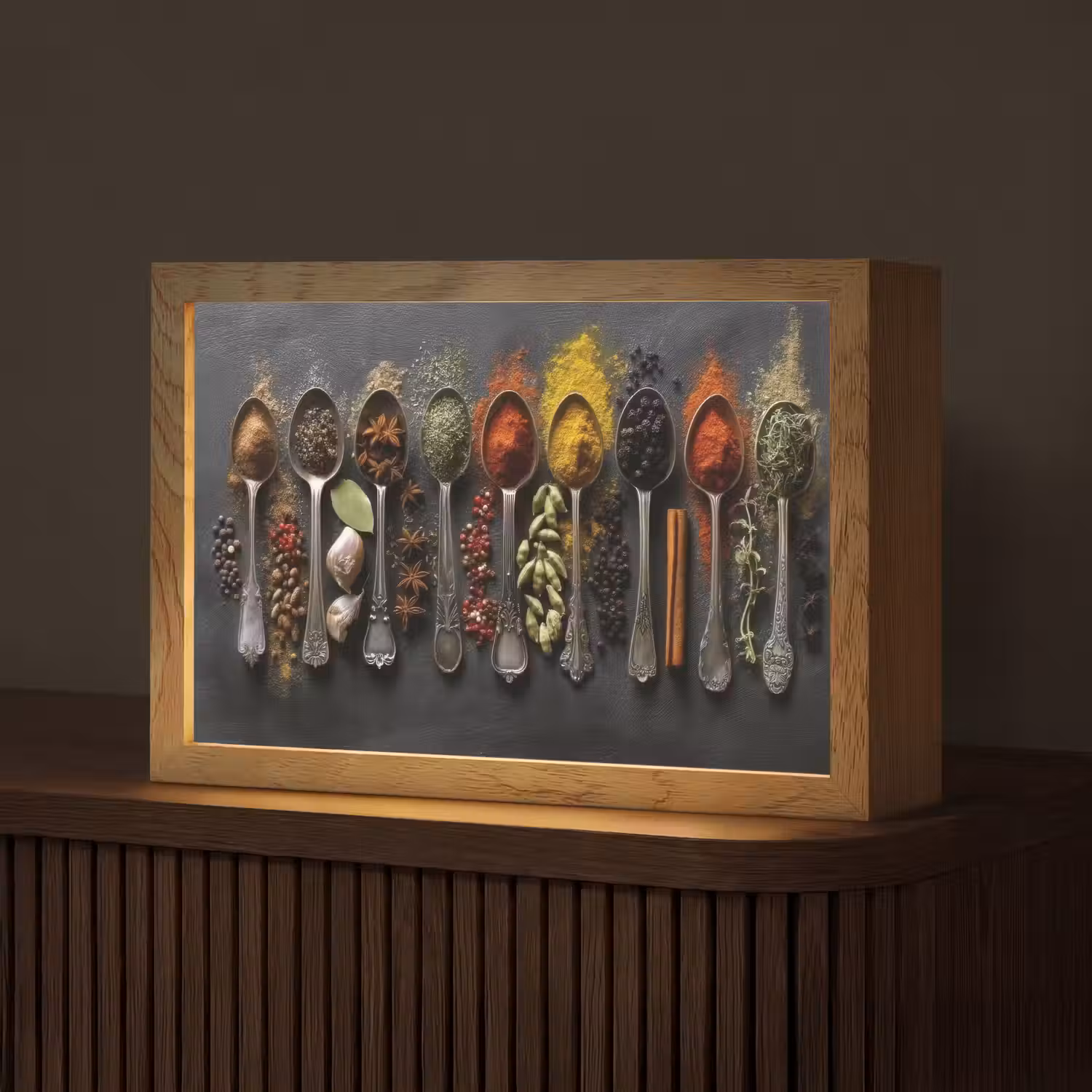 Lepels - Specerijen - Kaneel - Chili Light Box met kabel (Tafellamp) klein -z3d_website