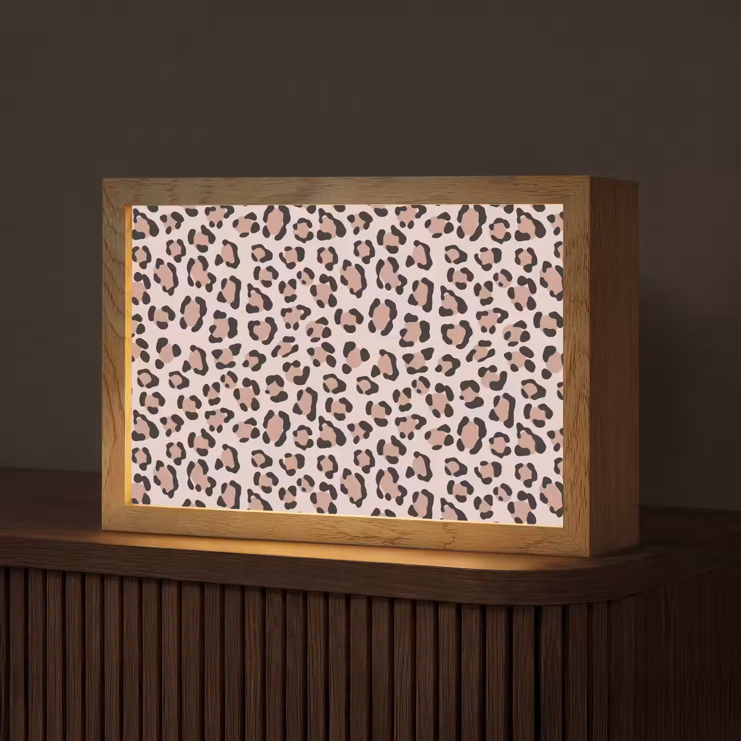 Vlekken - Beige - Luipaard Light Box met kabel (Tafellamp) klein 924 -z3d_website