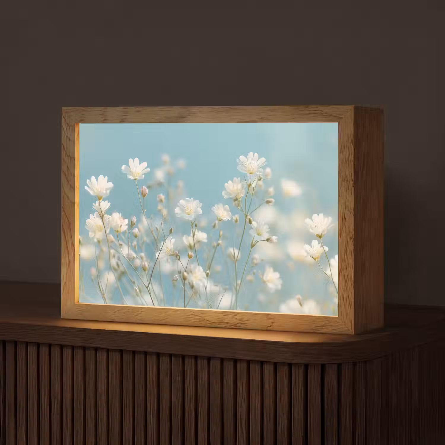 Stengels - Bloemen - Lucht - Wit Light Box met kabel (Tafellamp) klein -z3d_website