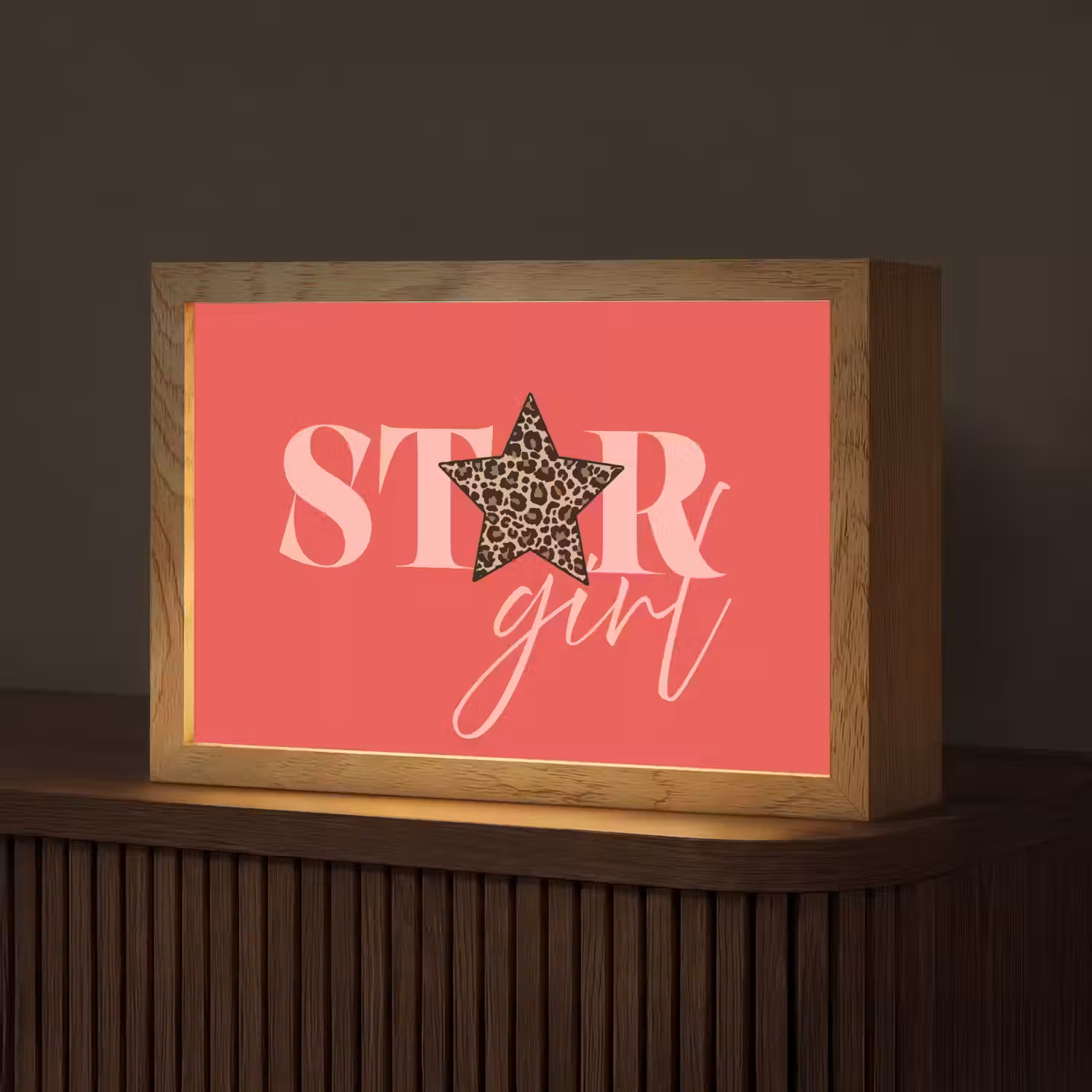 Star girl - Rood - Panter - Ster Light Box met kabel (Tafellamp) klein -z3d_website