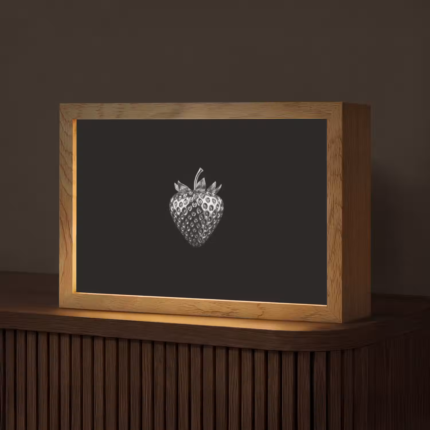 Aardbei - Zaadstructuur - Realistisch Light Box met kabel (Tafellamp) klein -z3d_website