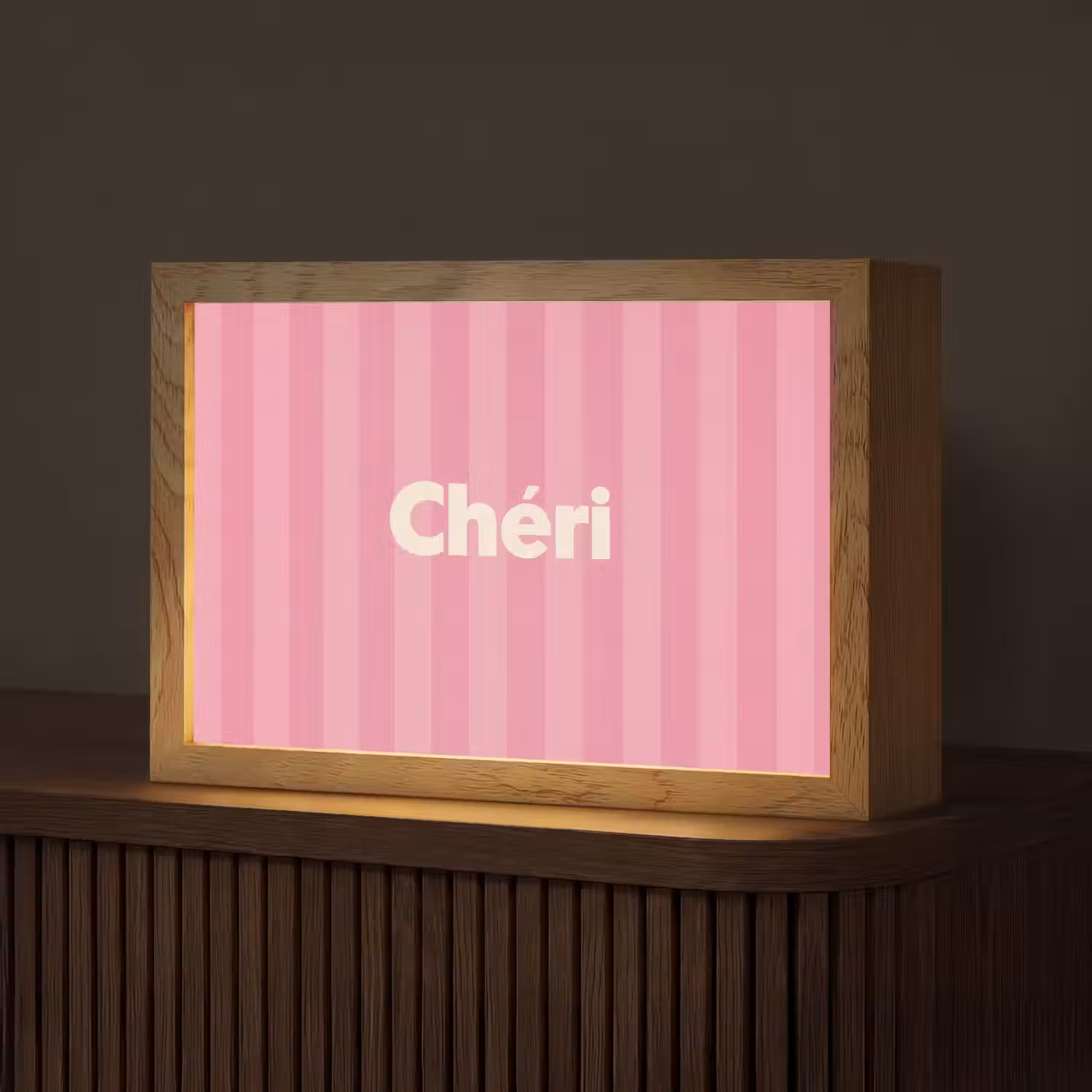 Gestreept - Roze - Chéri Light Box met kabel (Tafellamp) klein -z3d_website