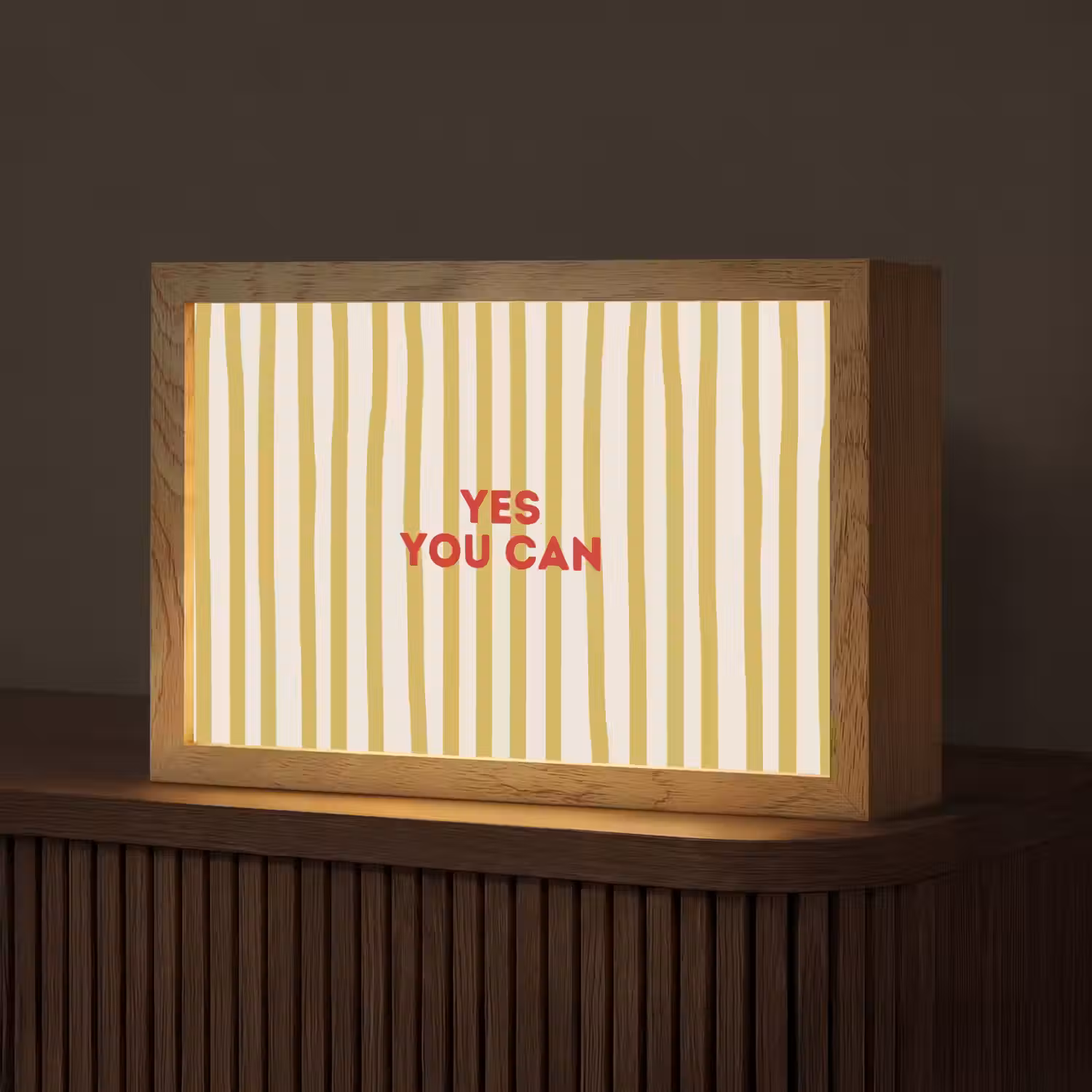 Strepen - Abstract - Yes you can - Rood Light Box met kabel (Tafellamp) klein -z3d_website