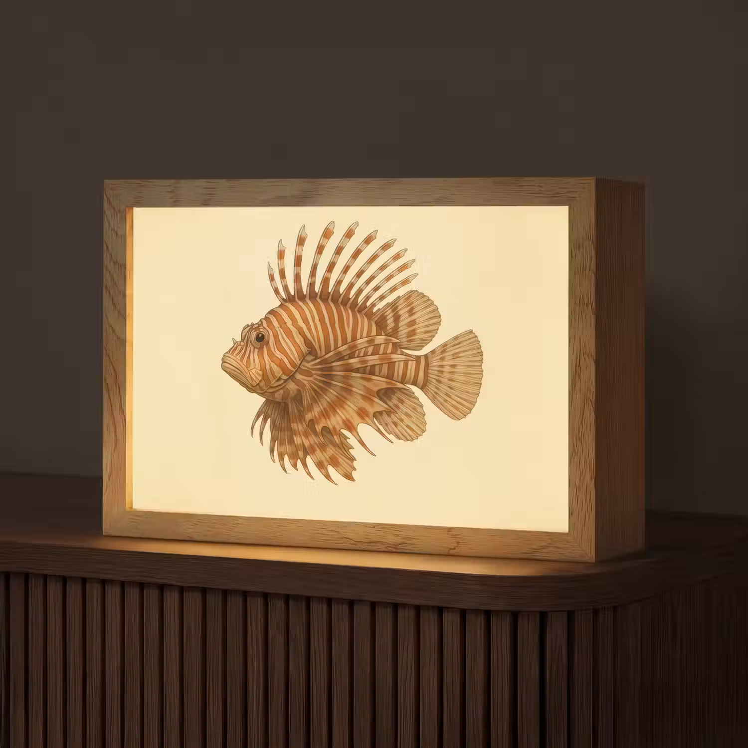 Strepen - Vis - Rond - Stekels Light Box met kabel (Tafellamp) klein -z3d_website
