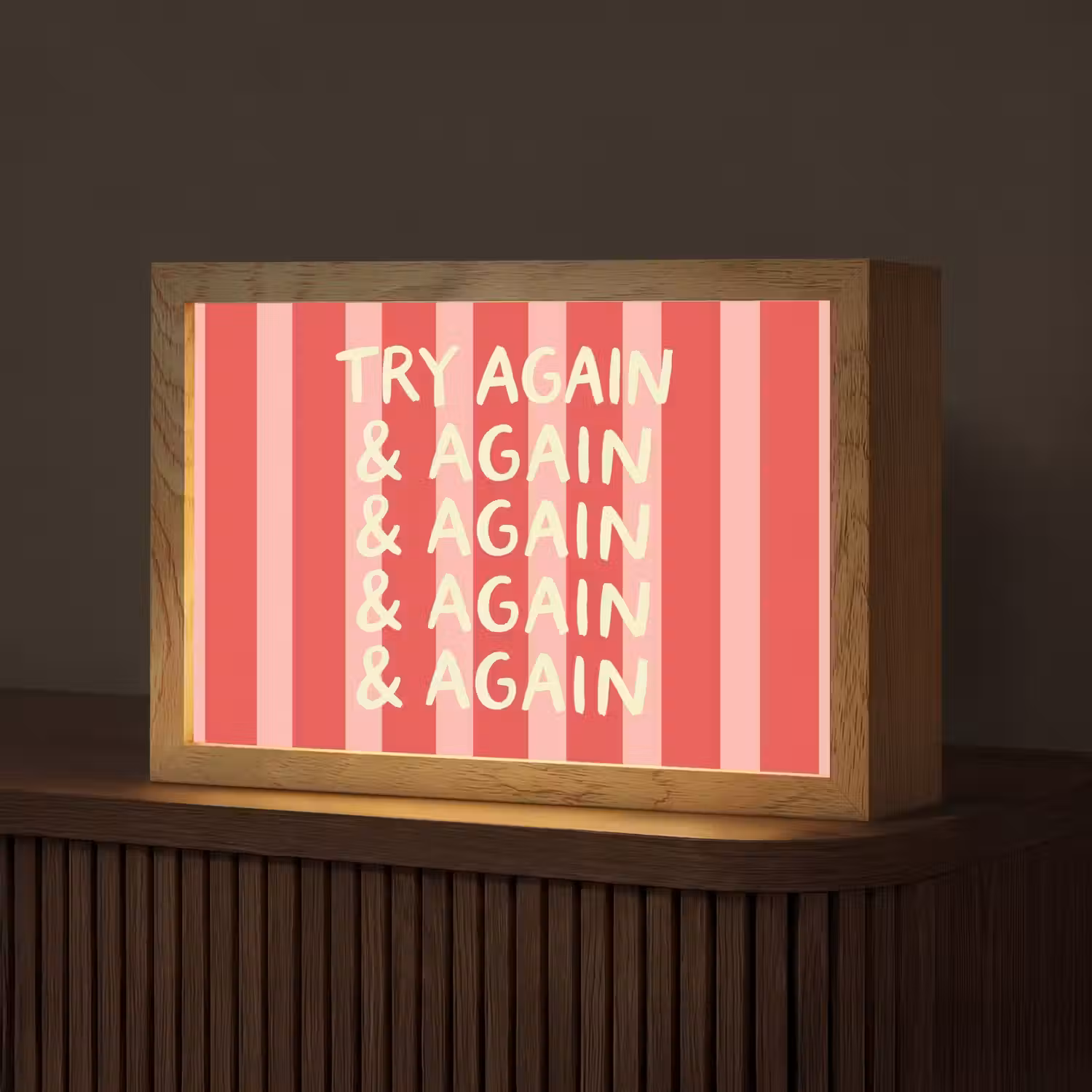 Strepen - Rood - Try again Light Box met kabel (Tafellamp) klein -z3d_website