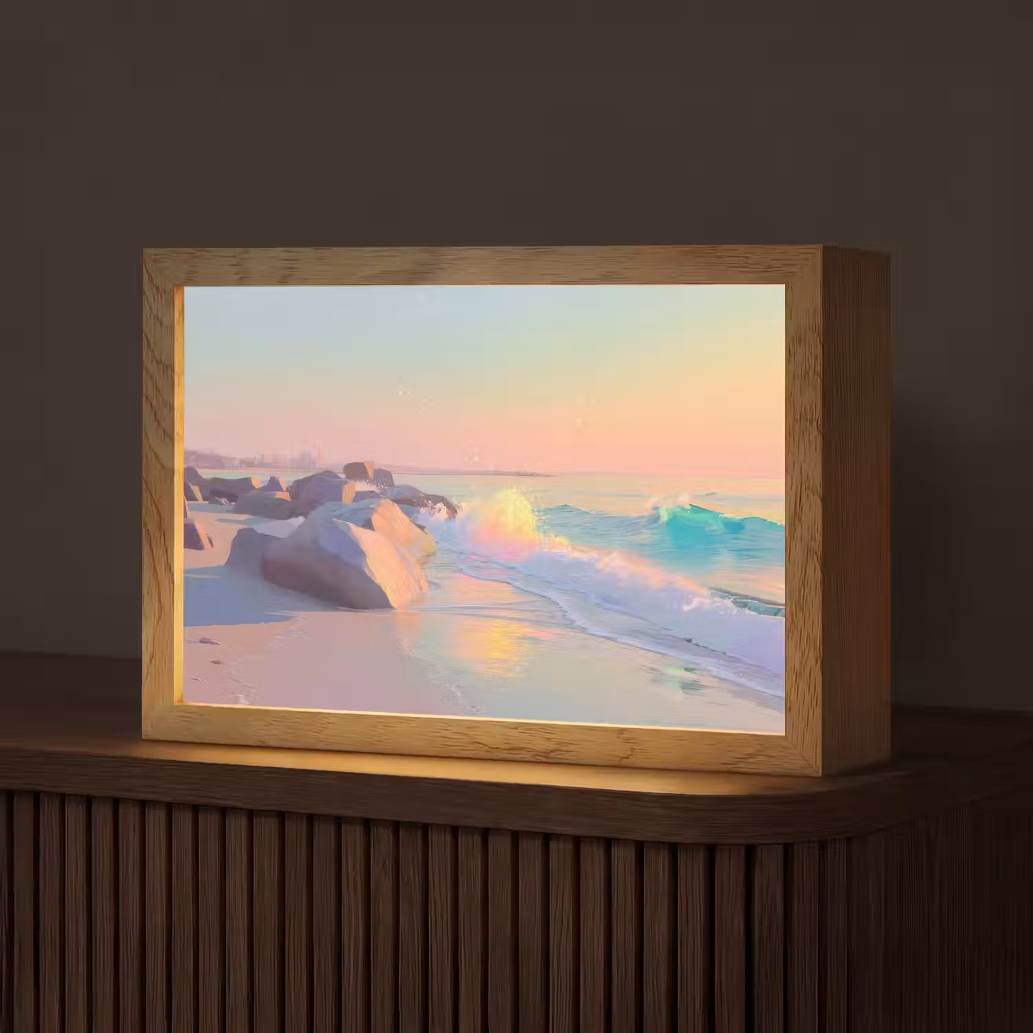 Zomerlicht - Strand - Fonkelende accenten Light Box met kabel (Tafellamp) klein -z3d_website