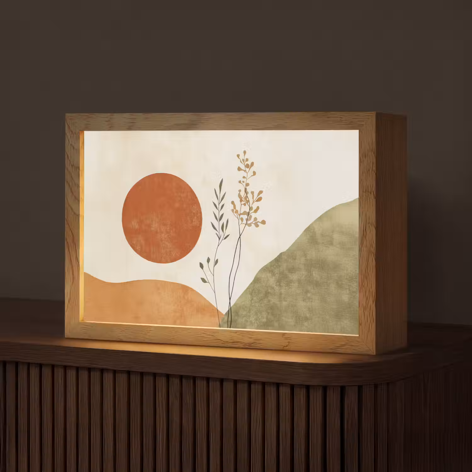 Zon - Abstract - Takken - Oranje Light Box met kabel (Tafellamp) klein -z3d_website