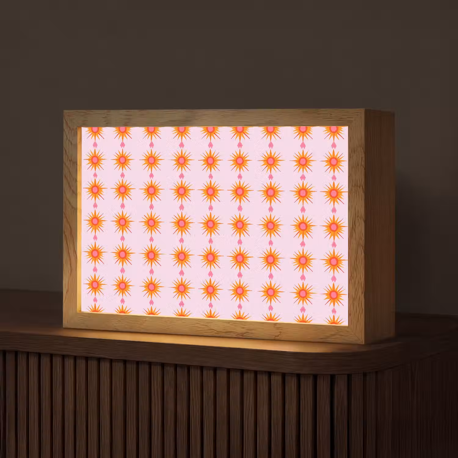 Zon - Motief - Roze Light Box met kabel (Tafellamp) klein 924 -z3d_website