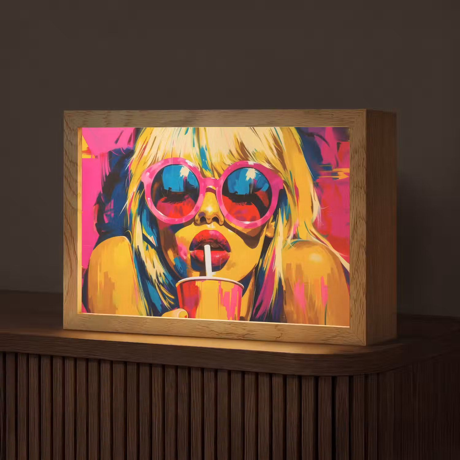 Zonnebril - Roze - Vrouw - Rietje Light Box met kabel (Tafellamp) klein -z3d_website