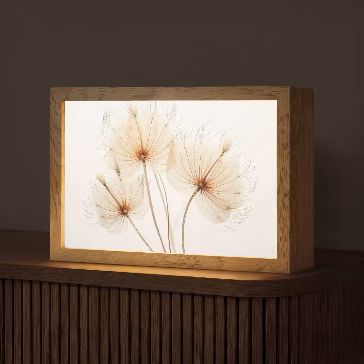 Zonlicht - Paardenbloemen - Natuur - Botanisch Light Box met kabel (Tafellamp) klein -z3d_website