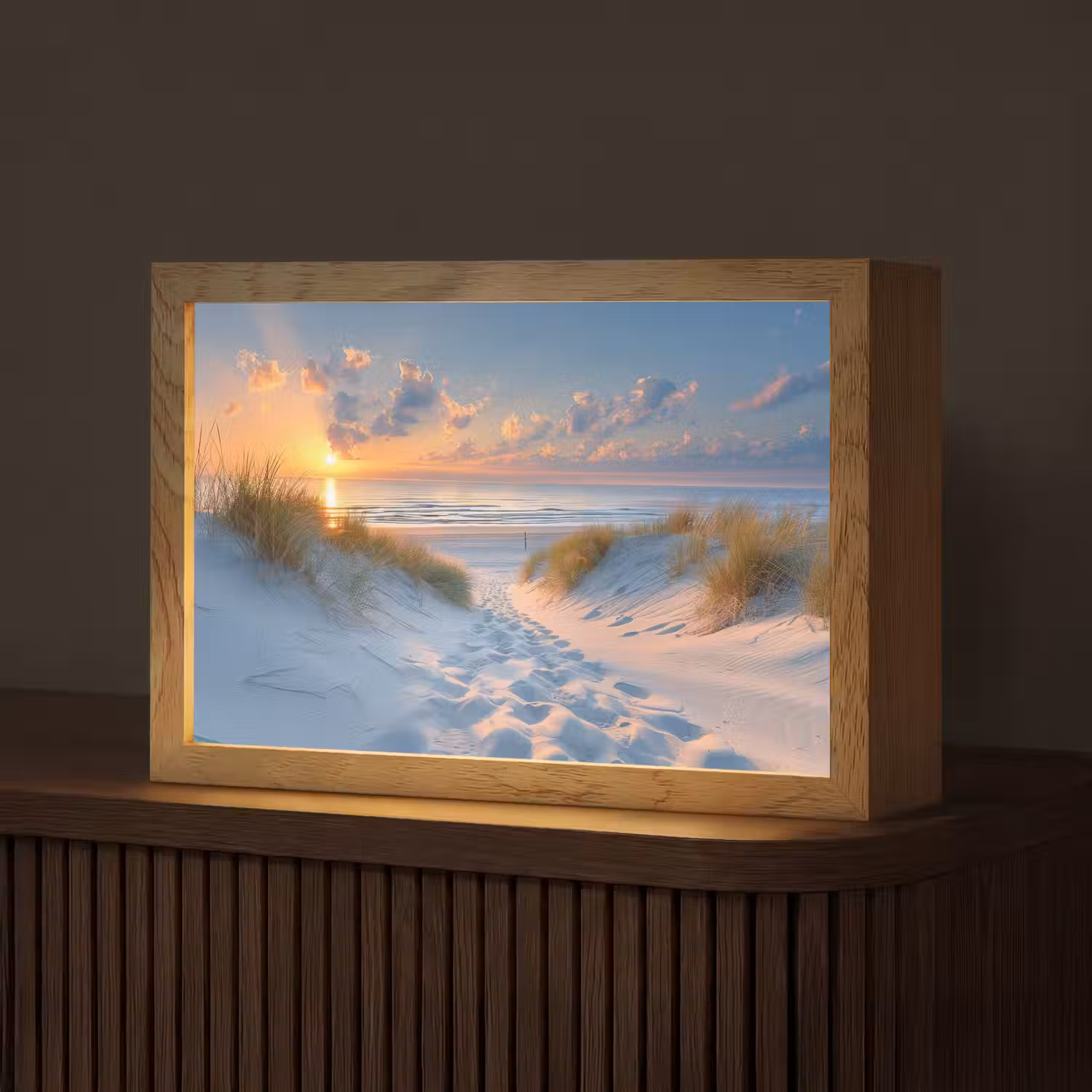 Zonsondergang - Strand - Natuur - Zee - Zomer Light Box met kabel (Tafellamp) klein -z3d_website