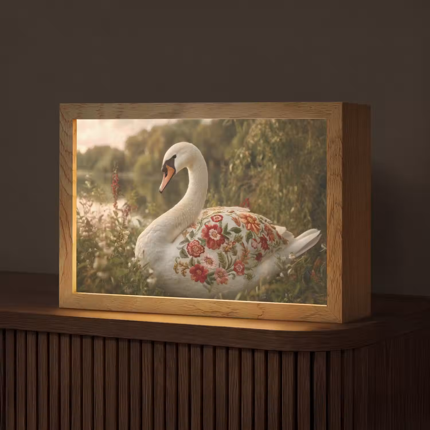 Zwaan - Bloemen - Natuur Light Box met kabel (Tafellamp) klein -z3d_website