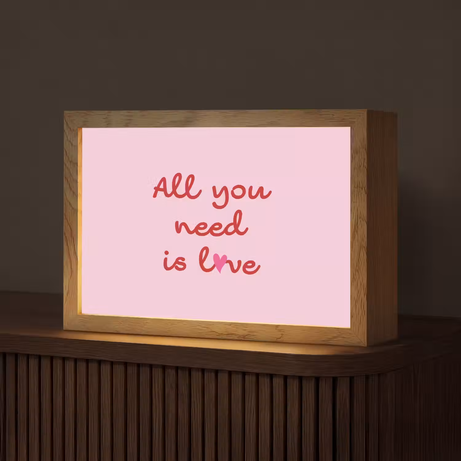 Tekst - Roze - Love - Hart Light Box met kabel (Tafellamp) klein -z3d_website