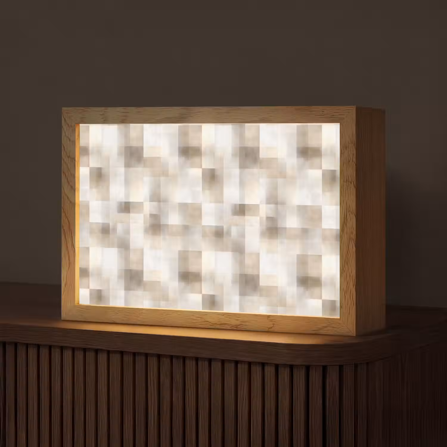 Textuur - Linnen - Beige Light Box met kabel (Tafellamp) klein 924 -z3d_website