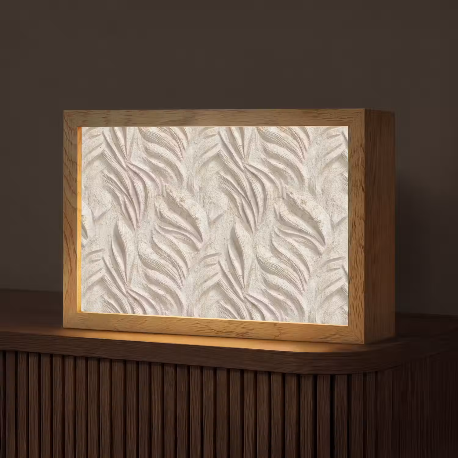 Textuur - Reliëf - Beige Light Box met kabel (Tafellamp) klein 924 -z3d_website