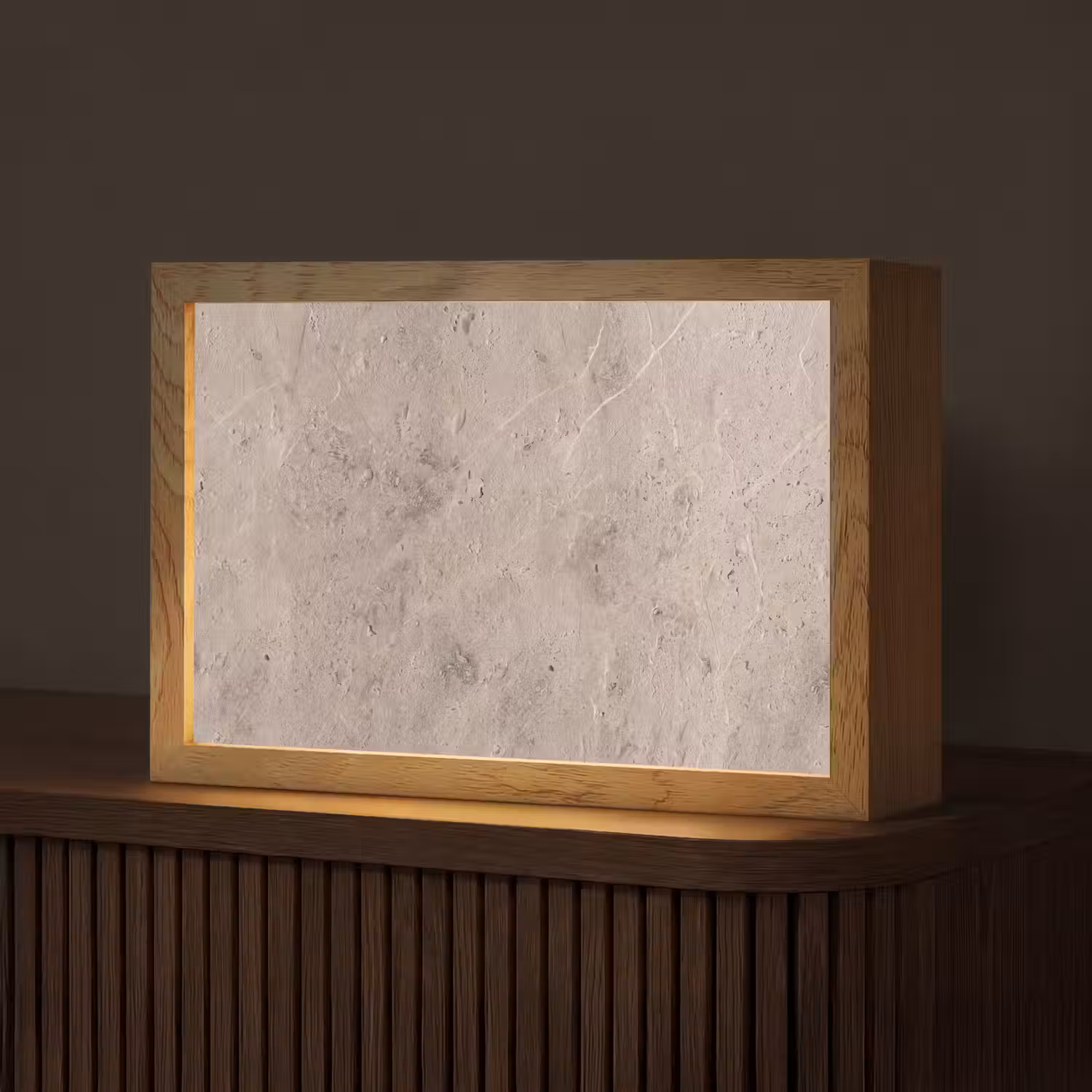 Textuur - Steen - Patroon - Rustiek - Beige Light Box met kabel (Tafellamp) klein -z3d_website