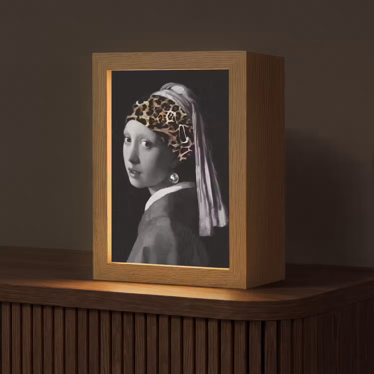 Het meisje met de parel - Johannes Vermeer - Panterprint Light Box met kabel (Tafellamp) klein -z3d_website