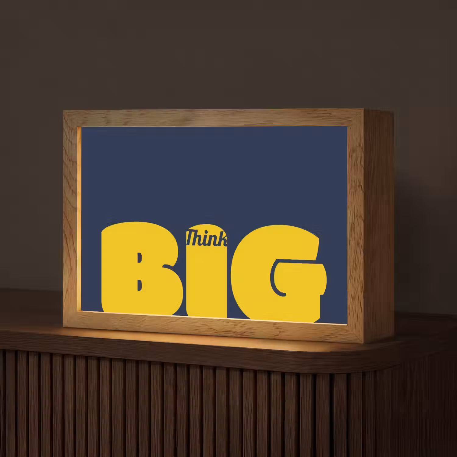 Think big - Blauw - Geel Light Box met kabel (Tafellamp) klein -z3d_website