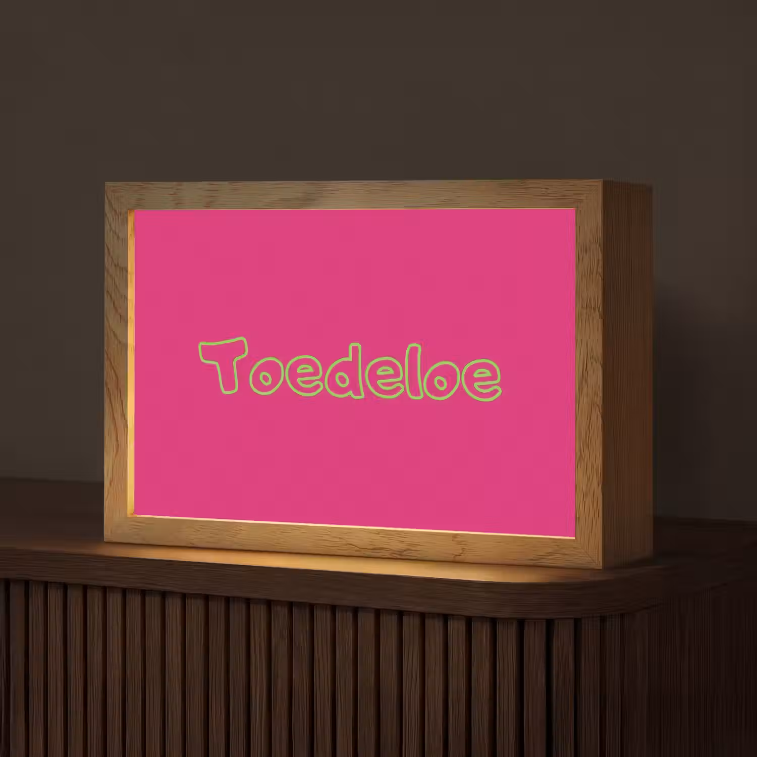 Toedeloe - Groen - Roze Light Box met kabel (Tafellamp) klein -z3d_website