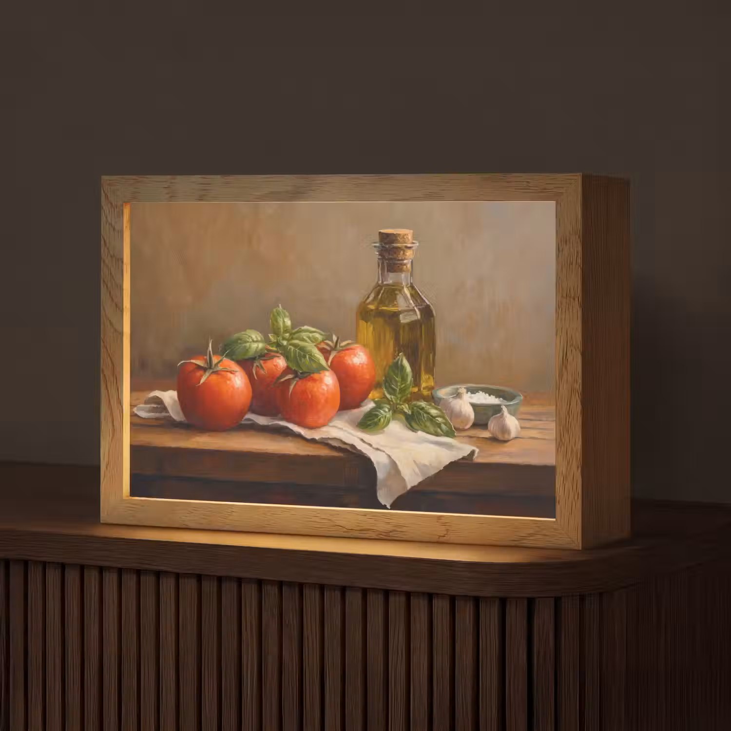 Tomaten - Olijfolie - Stilleven Light Box met kabel (Tafellamp) klein -z3d_website